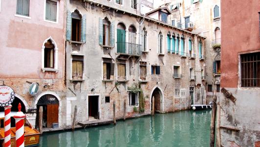 威尼斯，运河，房屋，门