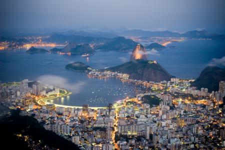 巴西，海，晚上，里约热内卢