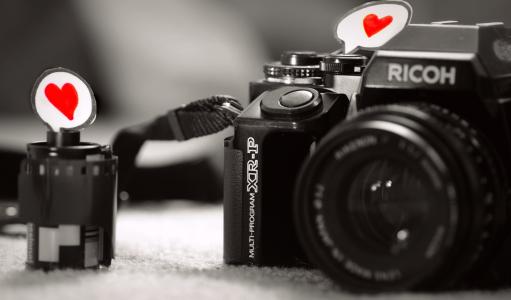 爱，心，相机，相机，镜头