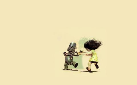 舞蹈，机器人，女孩
