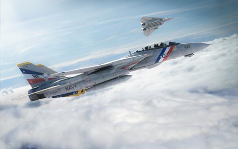 F-14，飞机，战斗机，天空，雄猫
