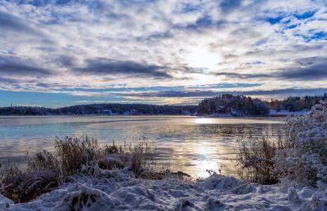 芬兰，波罗的海，雪，冬天，云