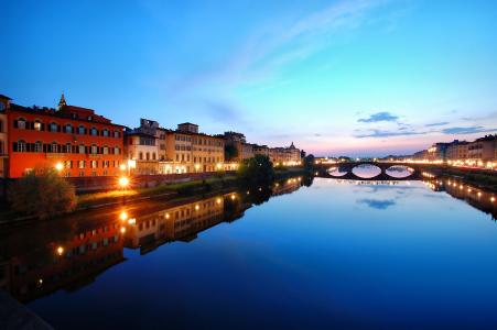 佛罗伦萨，意大利，灯，意大利，暮光之城，佛罗伦萨