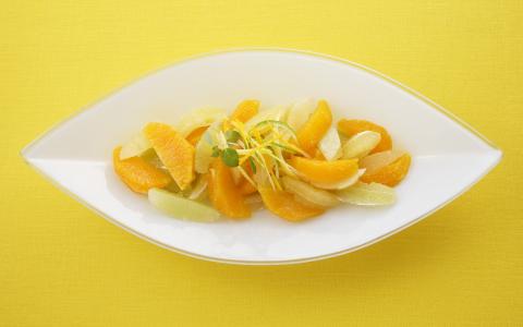柑橘沙拉，甜点，生菜，柑橘，维生素，宏观