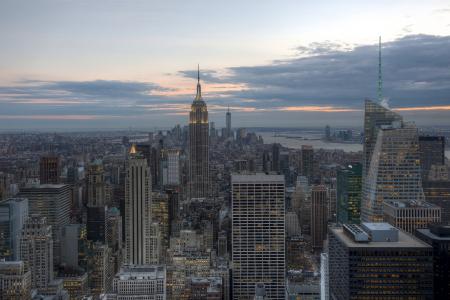 纽约市，曼哈顿，帝国大厦，纽约，曼哈顿，建筑，摩天大楼，全景