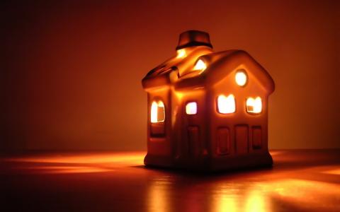 烛台，小房子，灯光
