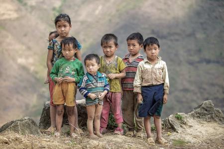 西藏，山，儿童，构成，超现实主义