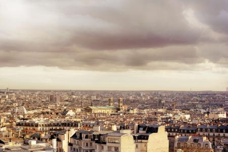 法国，巴黎，蒙马特，屋顶，城市