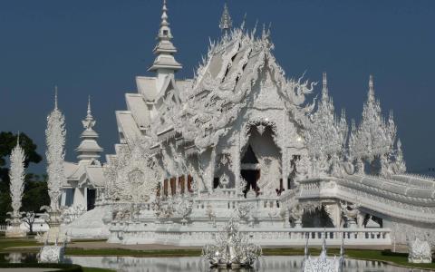 白色，寺庙，蒋，乐园，泰国