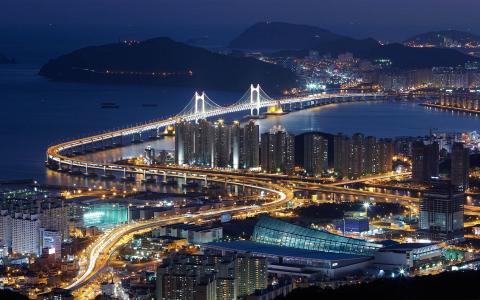 釜山广安大桥，釜山，韩国