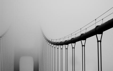 城市，桥，雾，旧金山，加利福尼亚州，金门大桥