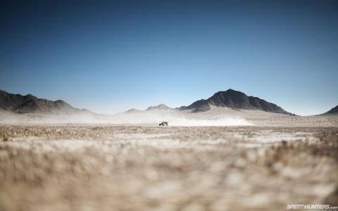 沙漠，越野车，灰尘，天空