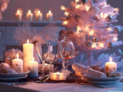 新年，假期，圣诞树，眼镜，蜡烛，盘子，电器