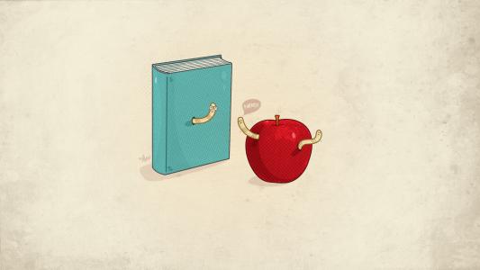 书，苹果，蠕虫
