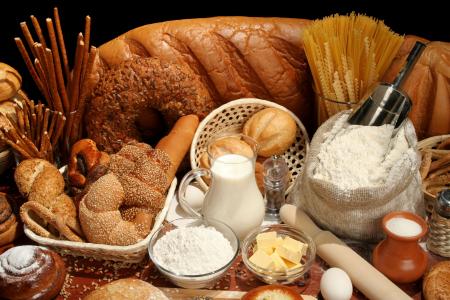 烘烤，面包，面包，牛奶，面粉，黄油