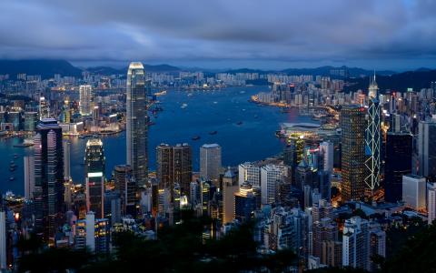 香港，城市，景观，壁纸