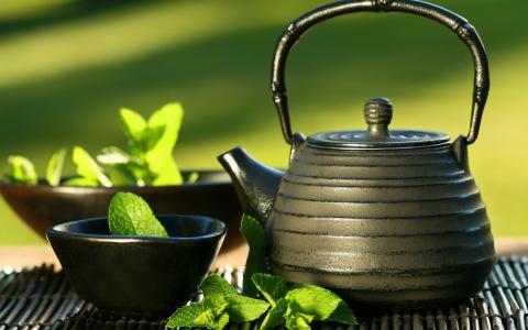 喝茶，薄荷，水壶仪式