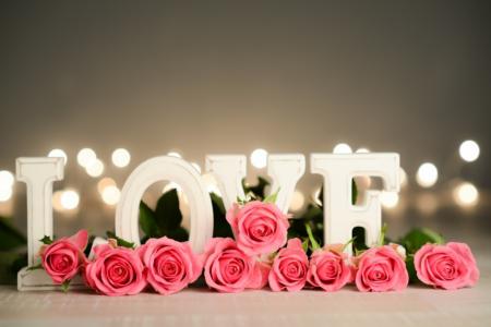 一天，圣人，情人节，粉红色，玫瑰，题字