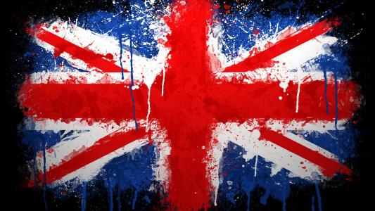 国旗，英国，美女，英国国旗
