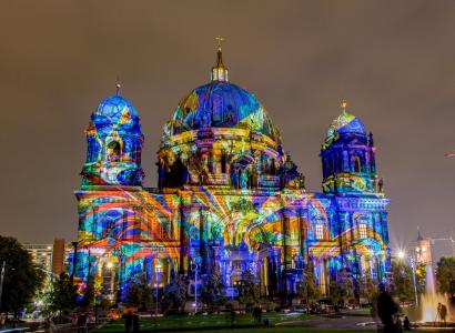 柏林节日灯，2013年，柏林，柏林大教堂，berliner dom，教堂，大教堂，柏林，德国，德国，德国，夜，灯