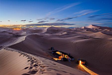 沙漠，黎明，帐篷，大自然
