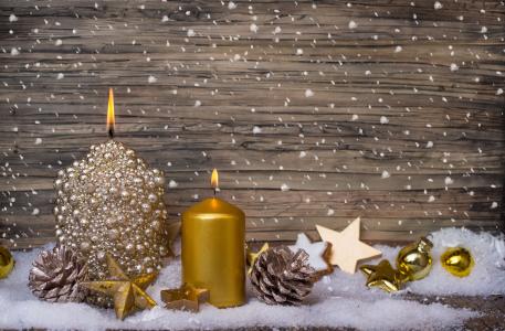 蜡烛，颠簸，星星，装饰品，雪