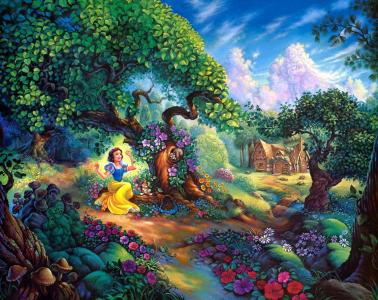 Tom duBois，白雪公主，鲜花，童话，艺术