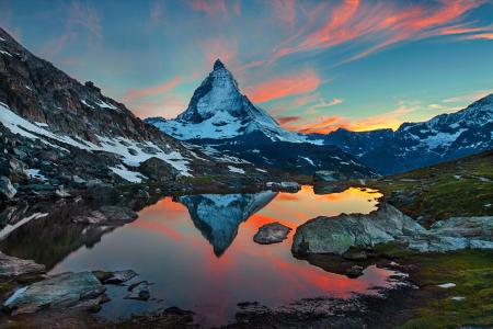 山脉，景观，采尔马特，采尔马特，瑞士，瑞士