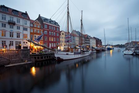 哥本哈根，丹麦，新港，哥本哈根，丹麦，新港，新加坡加文，堤防，码头，帆船，游艇，建筑