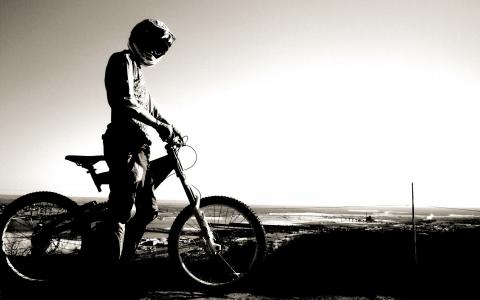 自行车，头盔，骑自行车，天空