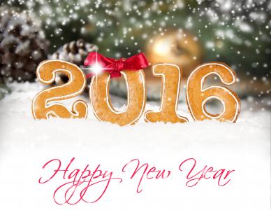 新年，2016年，Bantik红色，题字新年快乐