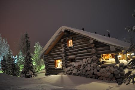 冬天，雪，漂流，木屋，木柴，夜晚，云杉