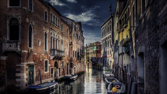 威尼斯，威尼斯，运河，小船，建筑物