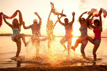 派对，青春，海滩，跳舞，乐趣，心情