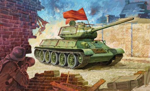 中间坦克，T-34，二战，艺术