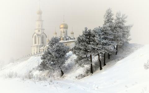 冬天，苏尔古特，寺庙，教堂