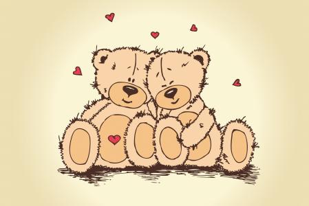 泰迪熊，情人节，熊，爱，泰迪熊，情人节