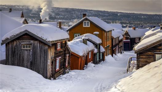 冬天，挪威，村庄
