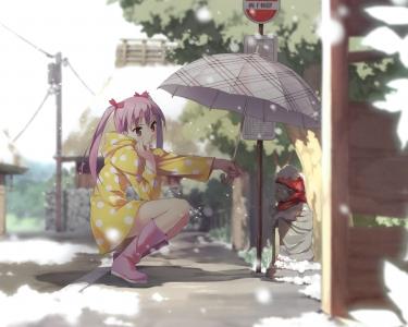 девочка，miyaguchi kanna，kantoku，снег