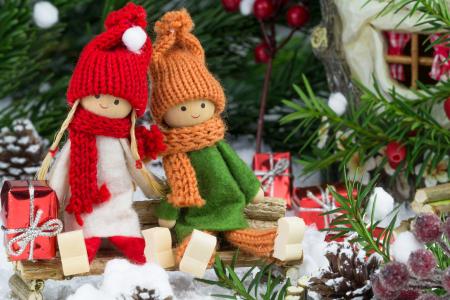 圣诞快乐，娃娃，新年，玩具，圣诞树，礼品