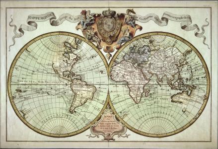 旧地图，地球，地理