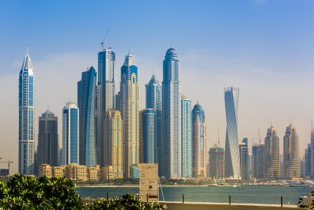 迪拜，阿联酋，迪拜码头，迪拜，非统，峡谷，摩天大楼
