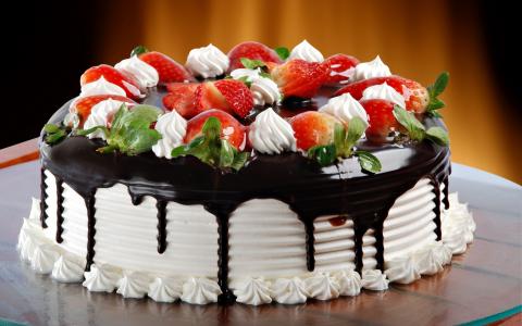 草莓巧克力，蛋糕