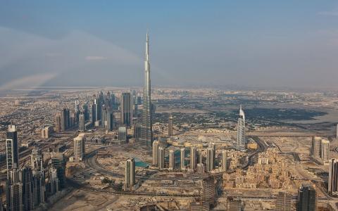 迪拜，迪拜，查看，高度，城市，建筑，高层建筑