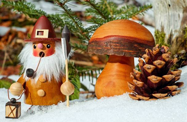 凹凸,圣诞主题,雪,蘑菇,图