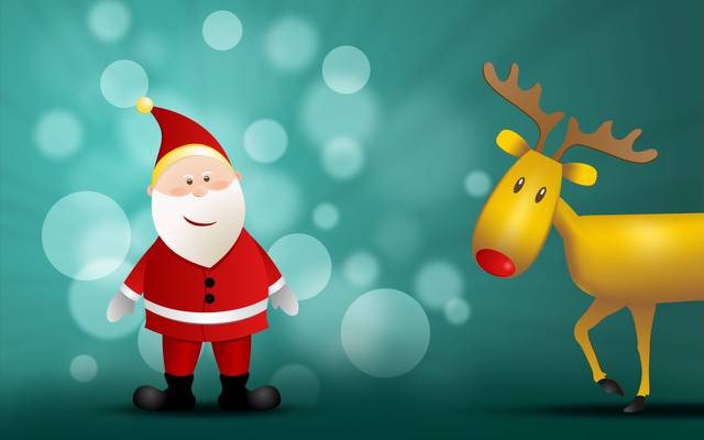 壁纸图形,圣诞老人,假期,树,圣诞节,鹿,散景,新的一年,新的一年,圣诞老人,圣诞节