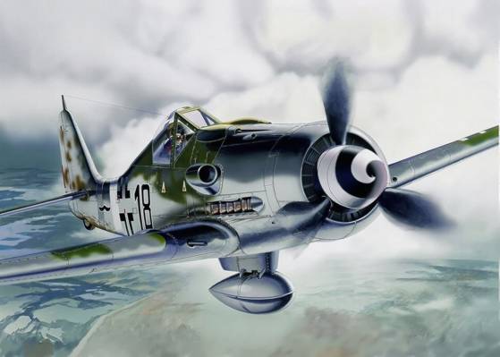 战争,德国飞机,ww2,Fw190 D-9,painting.aviation,轰炸机猎人,艺术