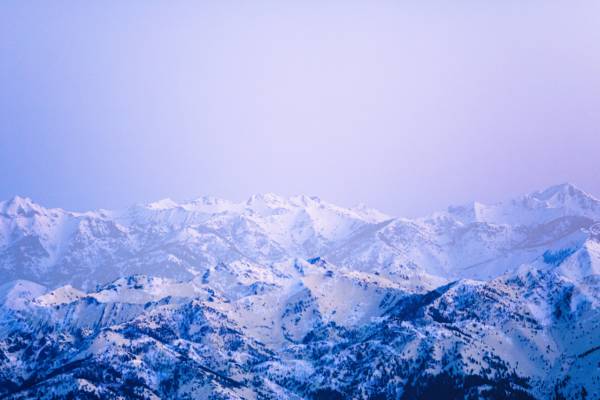 雪覆盖山脉,太阳谷,爱达荷州高清壁纸