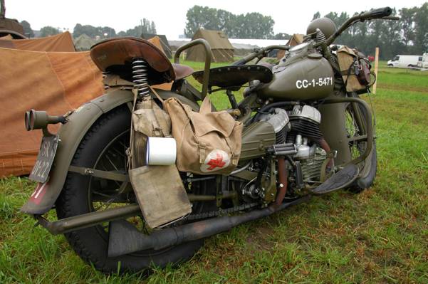 世界,第二,时代,摩托车,军事,WLA,哈雷戴维森,医疗袋,战争,草