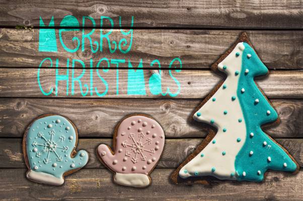 表,圣诞快乐,手套,树,饼干,釉